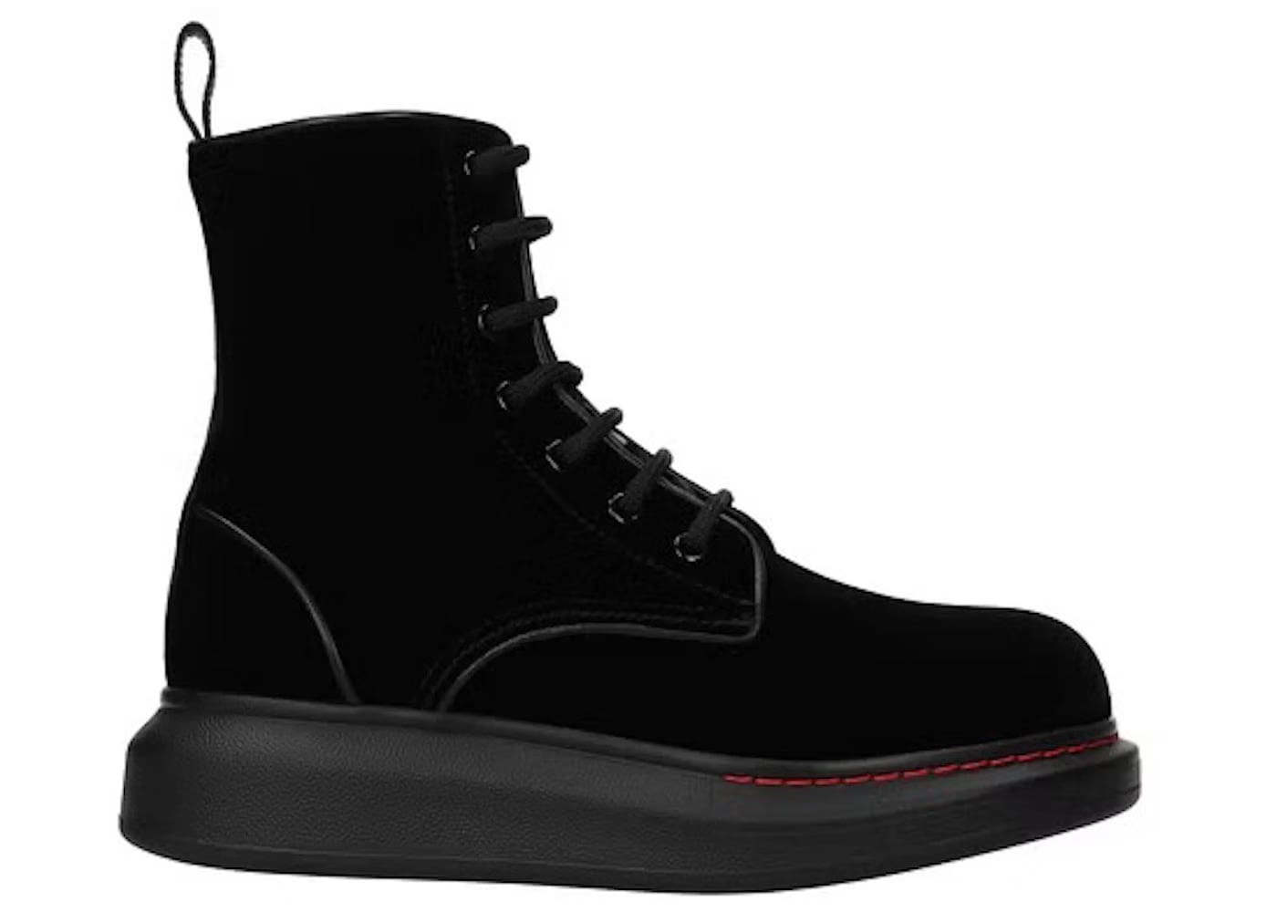 Alexander McQueen Wmns Hybrid Lace Up Boot 'Velvet Black'