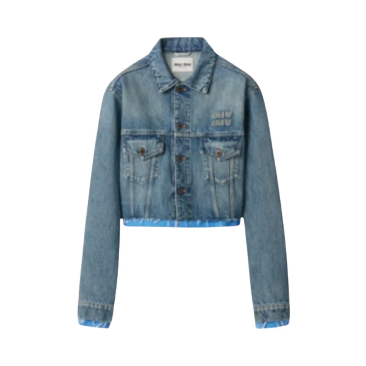 Miu Miu Denim Cropped Jacket Denim
