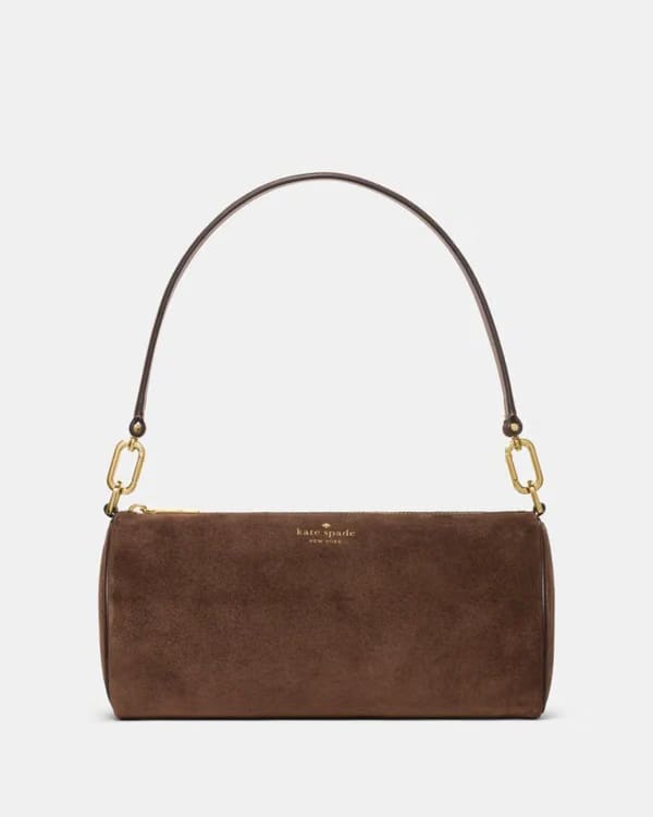 Kate Spade Roulette Suede Medium Shoulder Bag Hot Fudge
