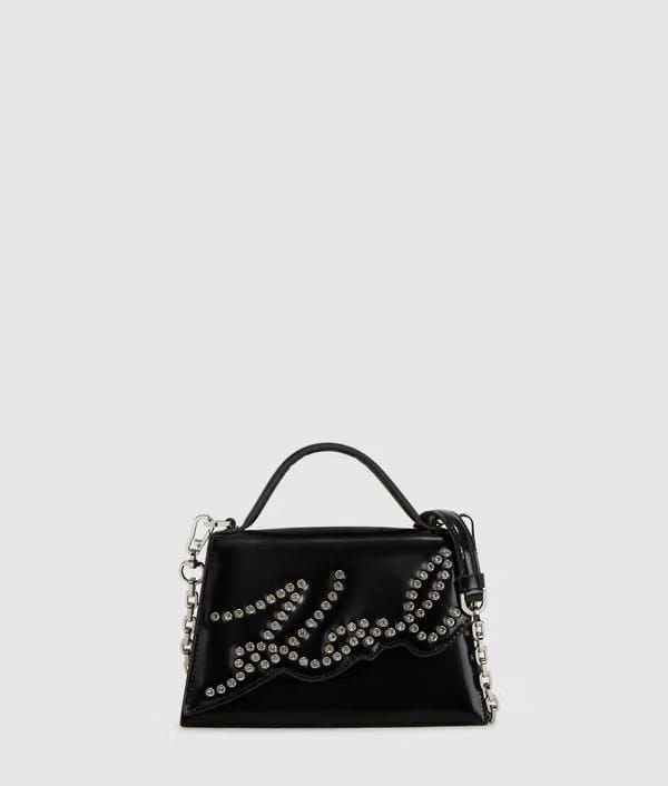 Karl Lagerfeld Ksignature Small Studded Crossbody Bag Black