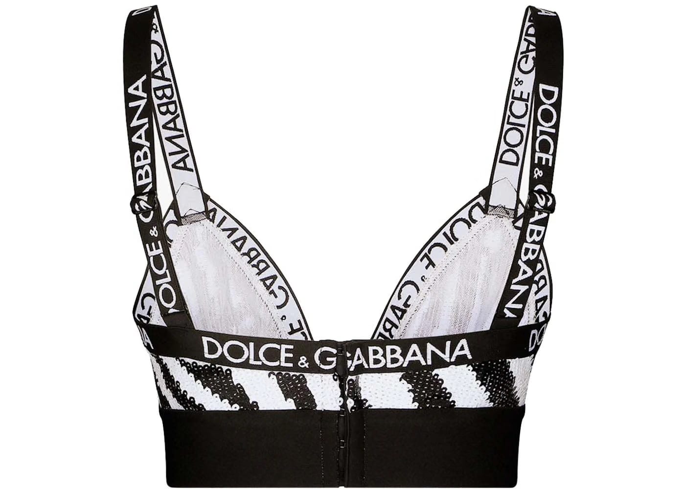 Dolce & Gabbana Woman Animalier Motif Sequined Top Black