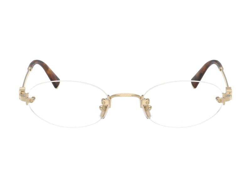 Miu Miu Frameless Optical Glasses Clear/Gold/Brown (0MU 53WV ZVN1O1)