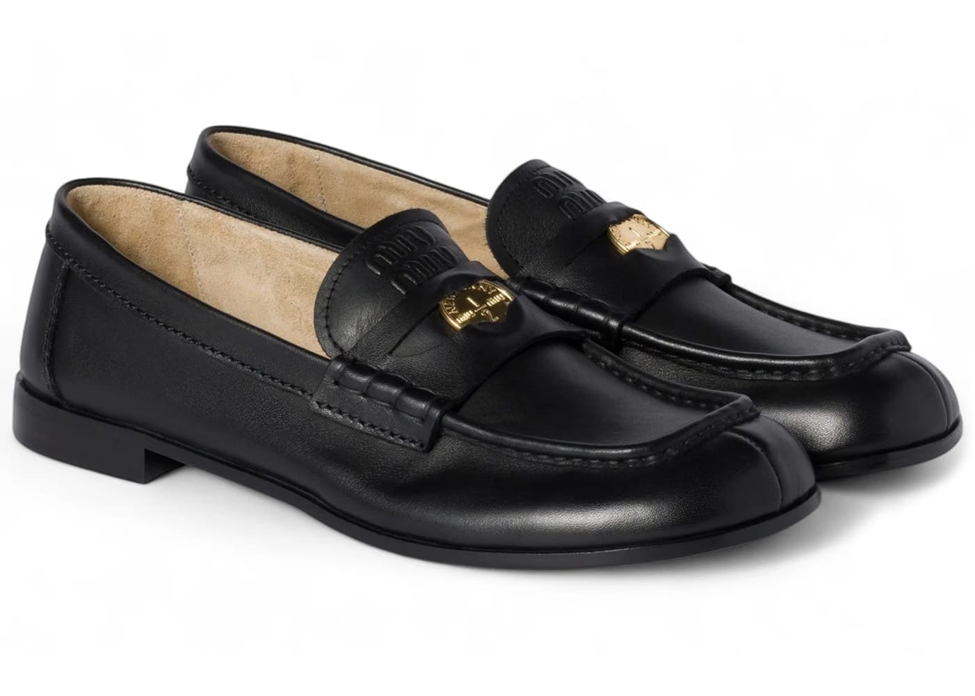 Miu Miu Leather Penny Loafers Black (Women's)
