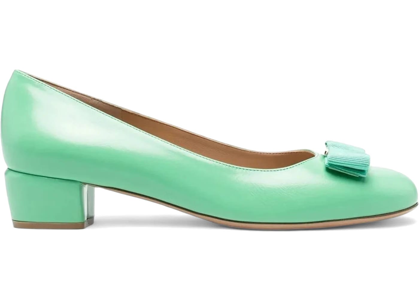 Ferragamo Vara Leather Pumps Green (Women's)