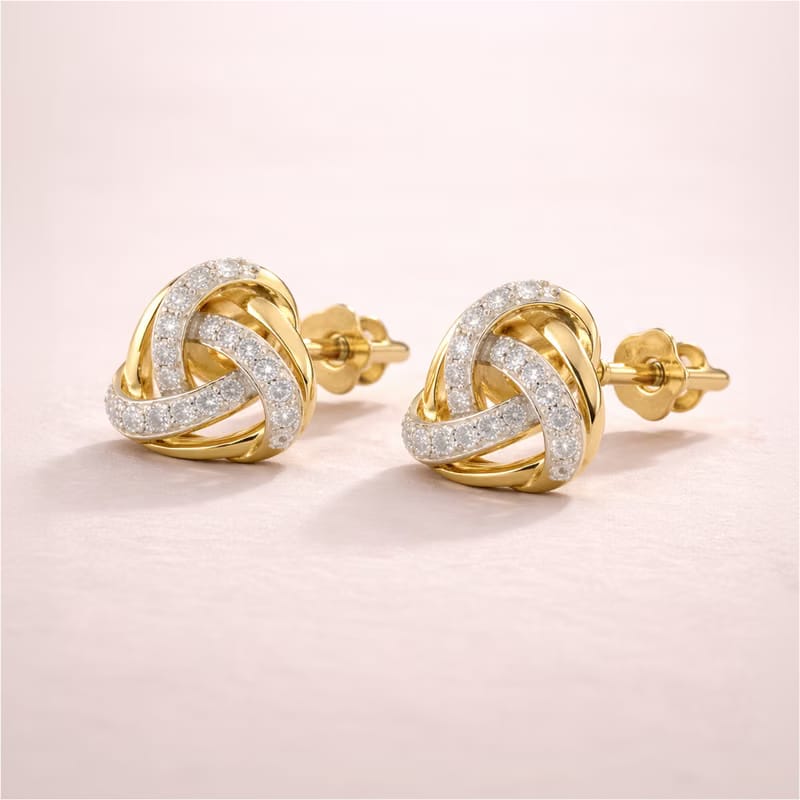 Entrelacé Diamond Knot Studs