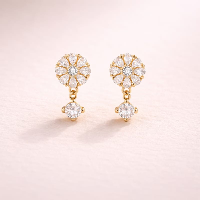 Imperial Rosette Drop Studs