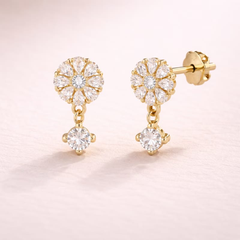 Imperial Rosette Drop Studs