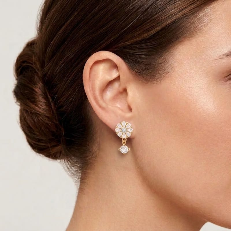 Imperial Rosette Drop Studs