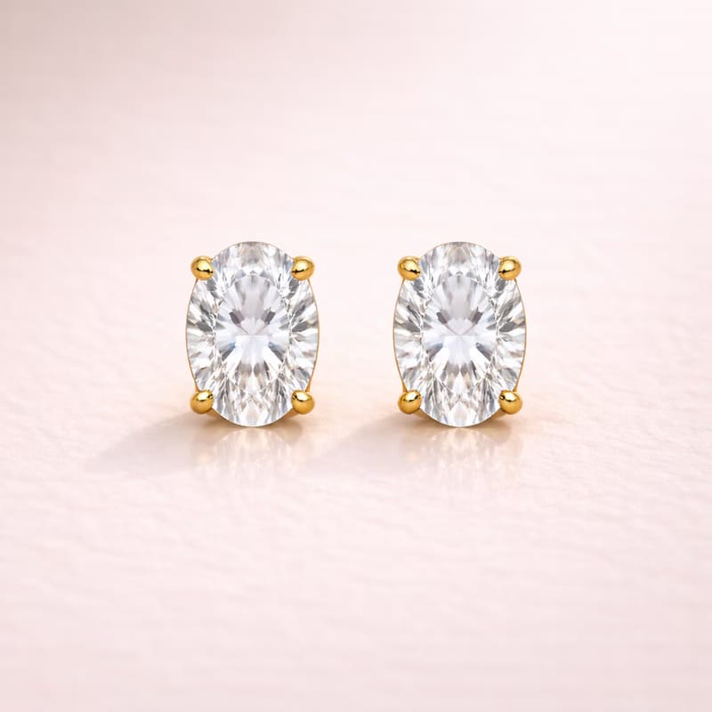 Opulence Oval Solitaire Studs
