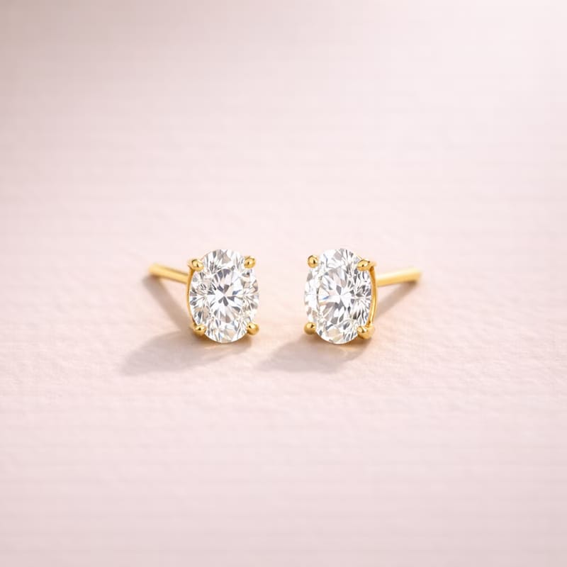 Opulence Oval Solitaire Studs