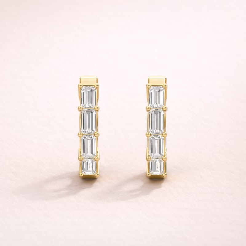 Regency Baguette Hoop Earrings