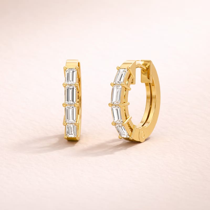 Regency Baguette Hoop Earrings