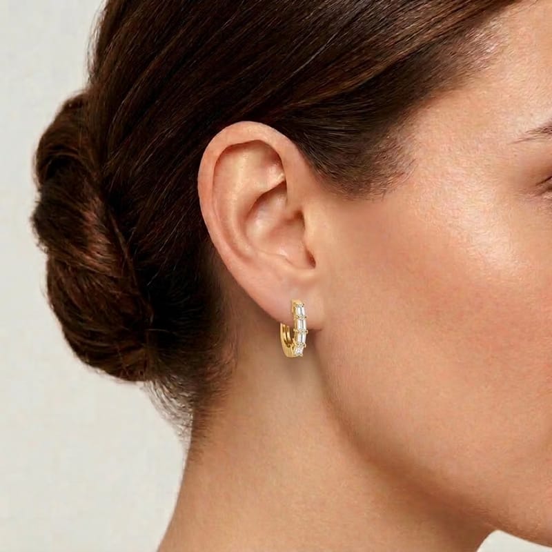 Regency Baguette Hoop Earrings