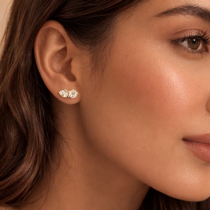 Twin Marquise Glow Studs