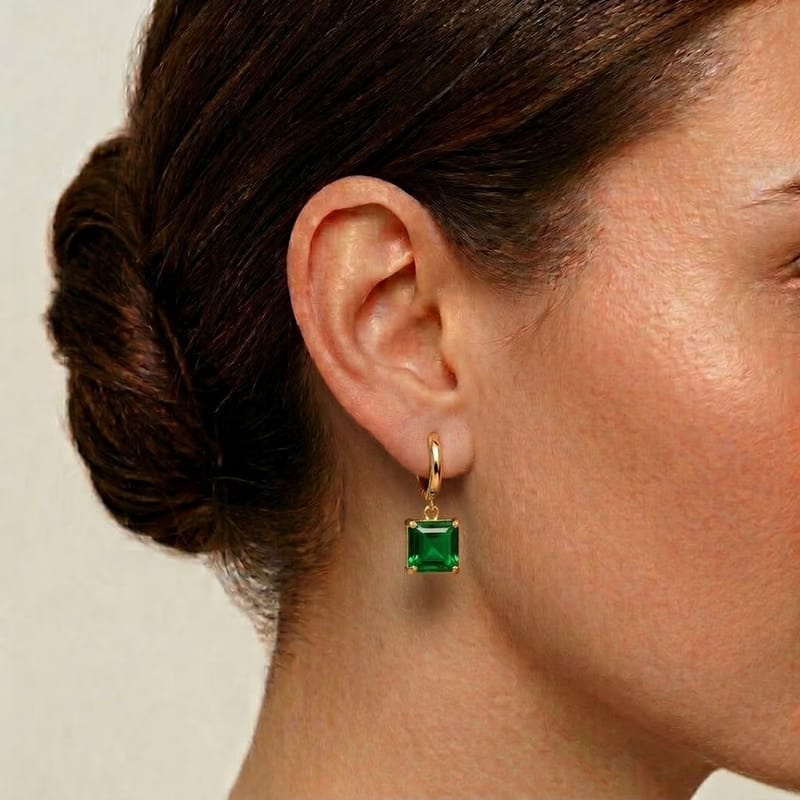 Verdant Jewel Drop Hoops
