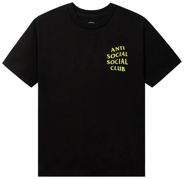Anti Social Social Club Yellow Banded T-Shirt Black
