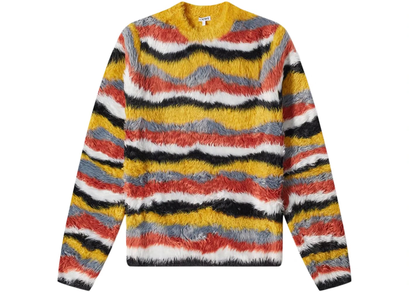 LOEWE Multicolour Stripe Knit Sweater Brown Multitone
