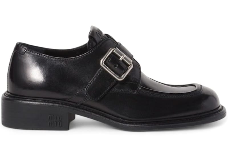 Miu Miu Leather Shoes with Buckle Black (Women's)