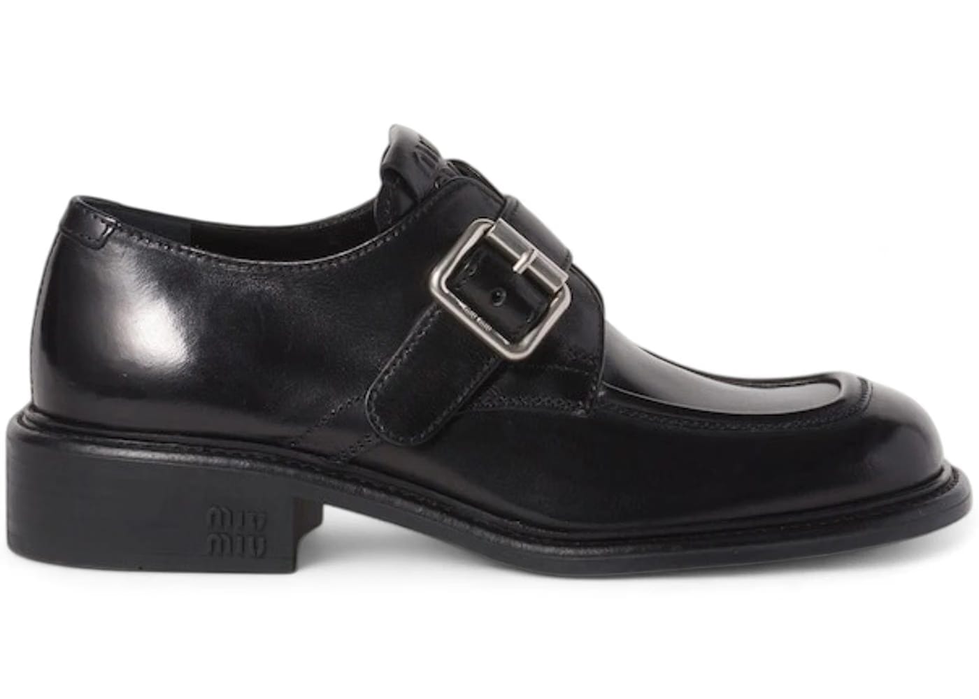 Miu Miu Leather Shoes with Buckle Black (Women's)