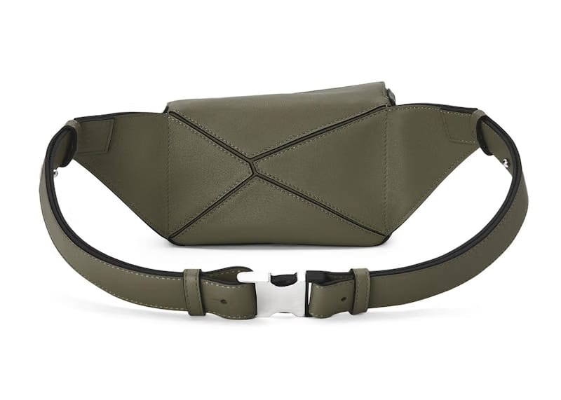 LOEWE Puzzle Bumbag In Classic Calfskin Mini Khaki Green