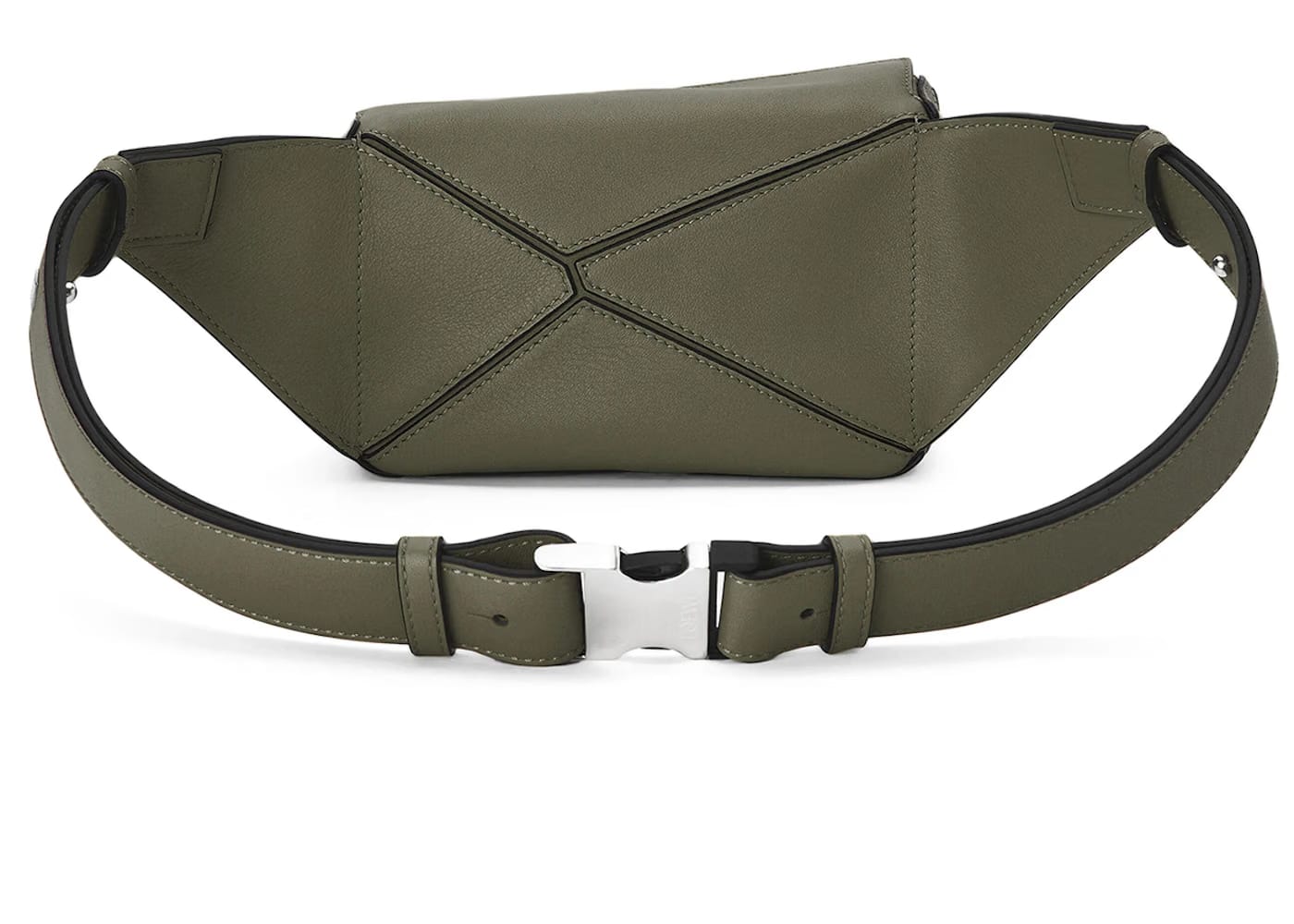 LOEWE Puzzle Bumbag In Classic Calfskin Mini Khaki Green