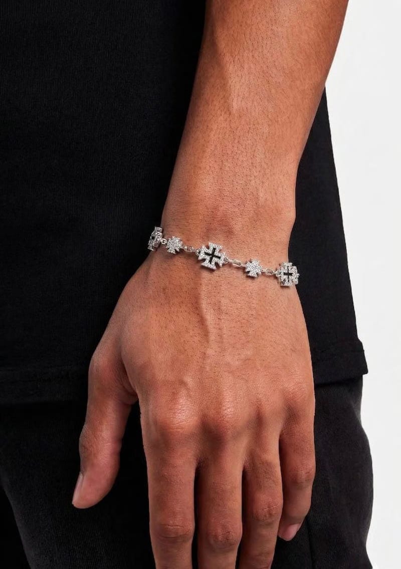 Black Enamel Micro Motif Rolo Bracelet - 6mm