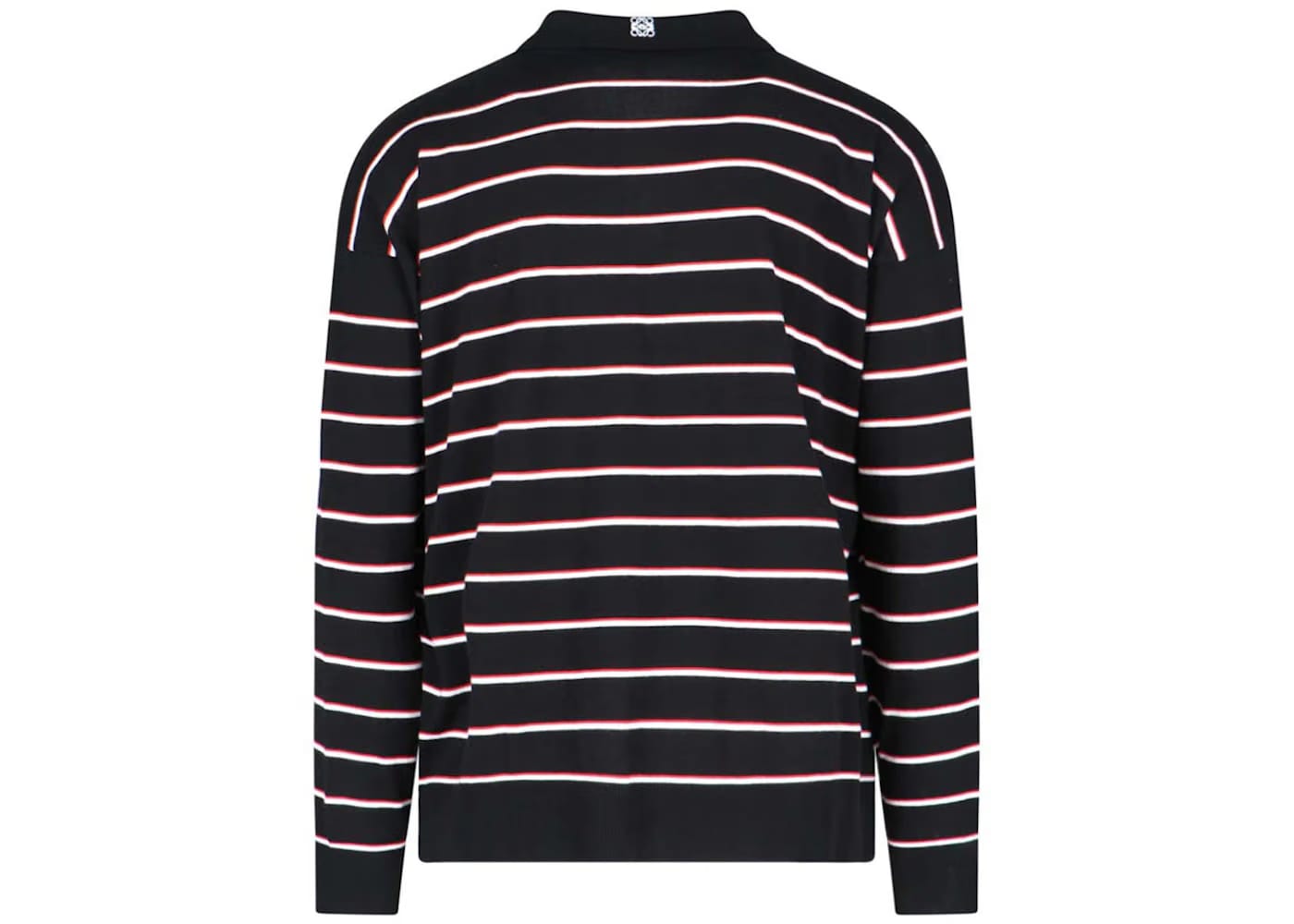 LOEWE Polo Cotton Sweater Black/Red/White