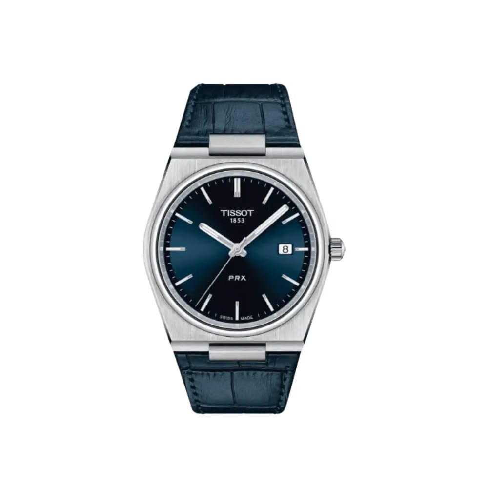 Tissot PRX Quartz Blue Dial Analog Leather Watch