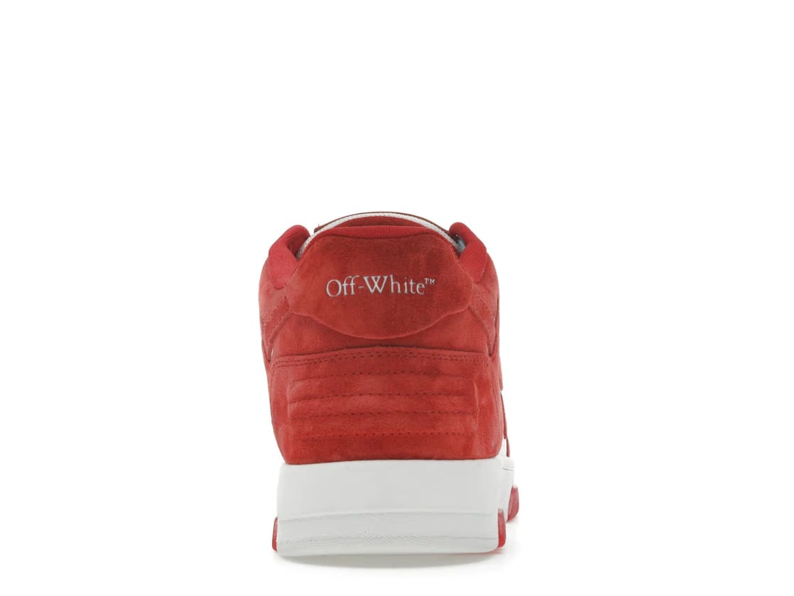 OFF-WHITE Out Of Office OOO Low Tops Brick Red White Suede