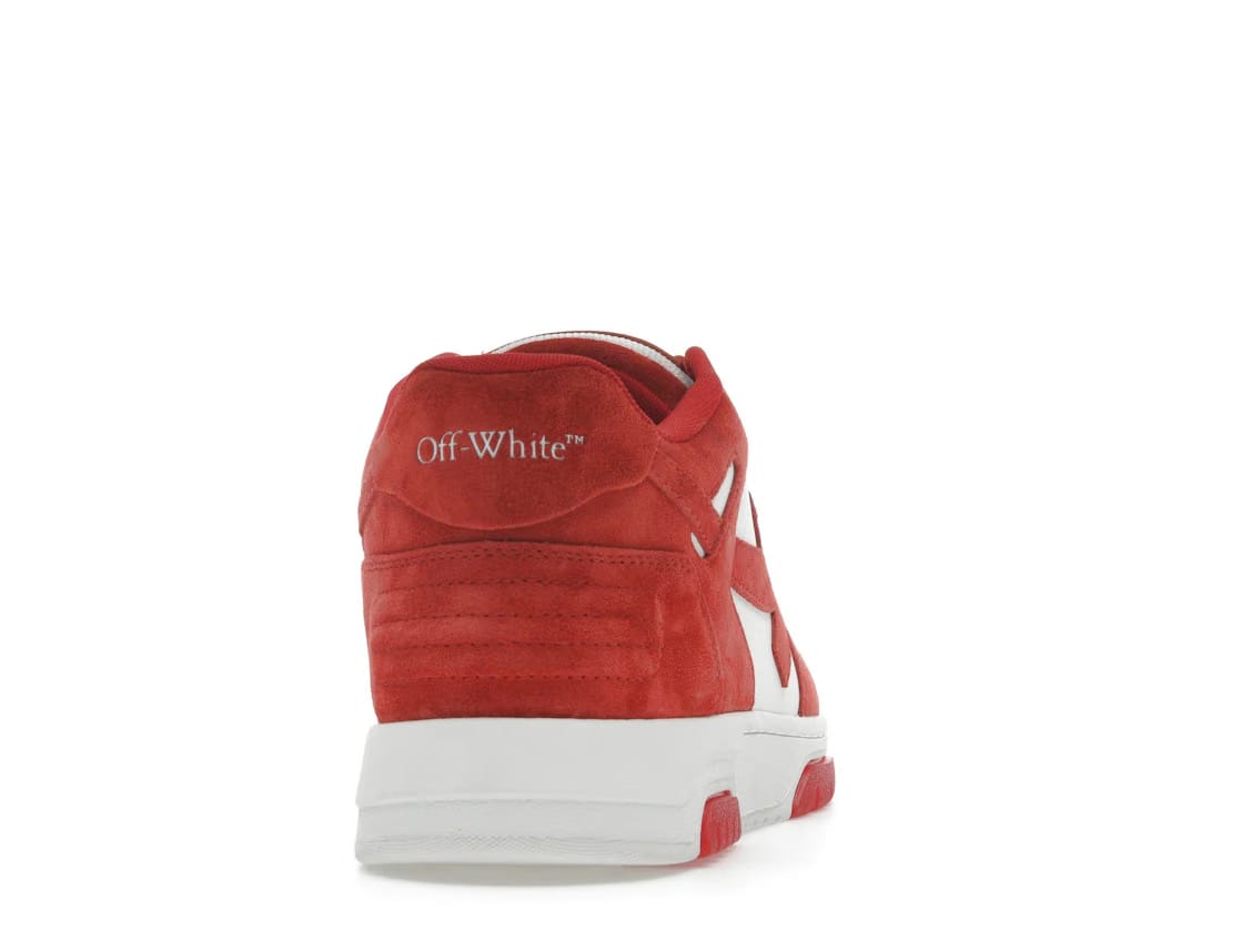 OFF-WHITE Out Of Office OOO Low Tops Brick Red White Suede