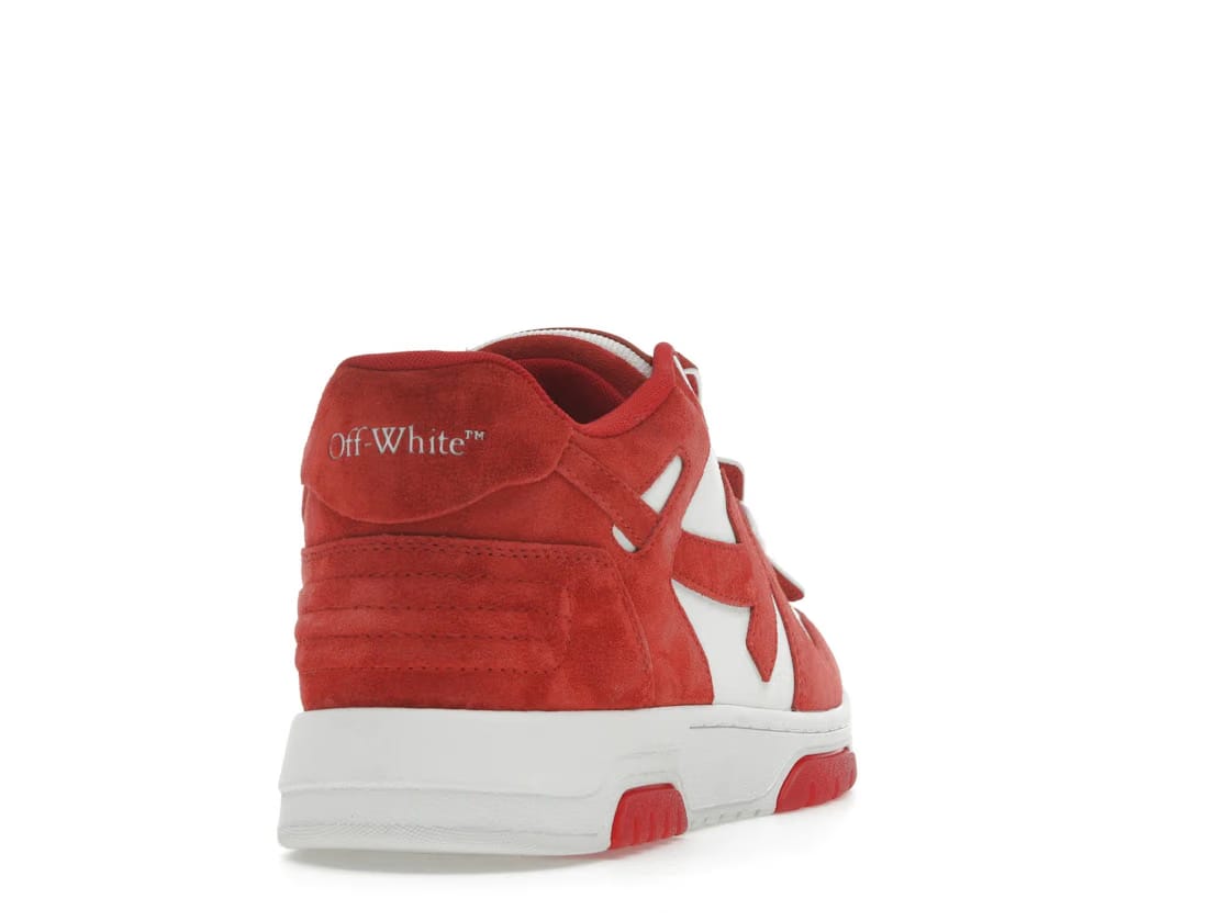 OFF-WHITE Out Of Office OOO Low Tops Brick Red White Suede
