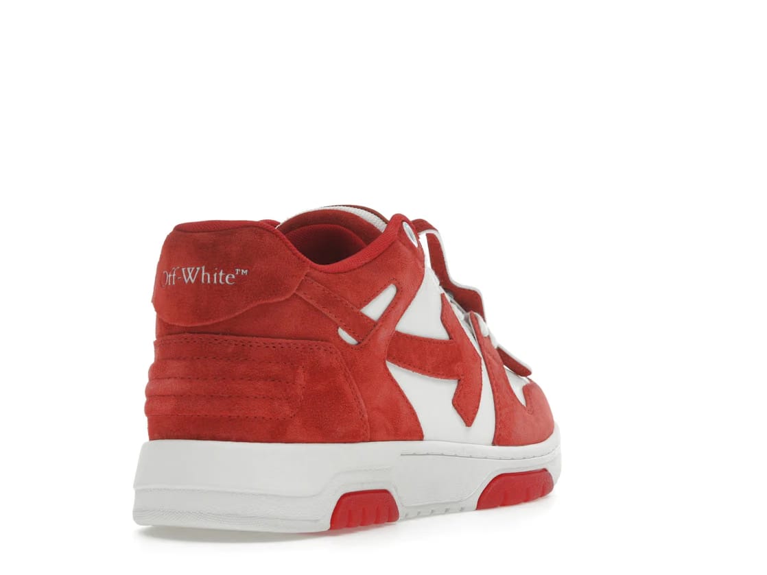 OFF-WHITE Out Of Office OOO Low Tops Brick Red White Suede