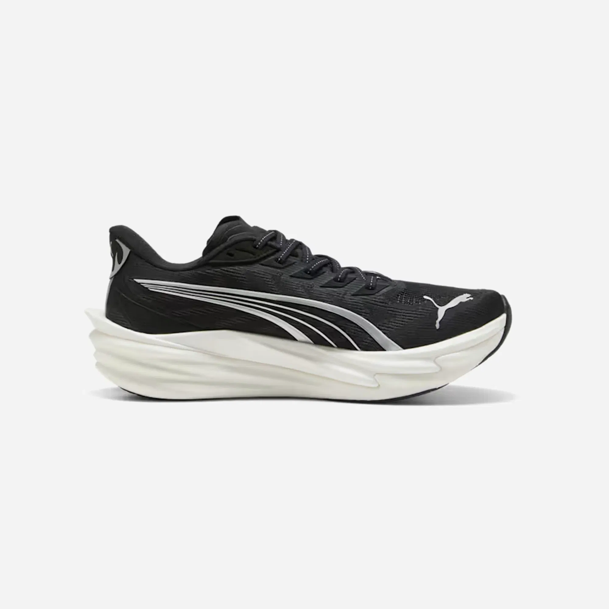 Puma Deviate NITRO 4 Road Running Shoes Black White Silver