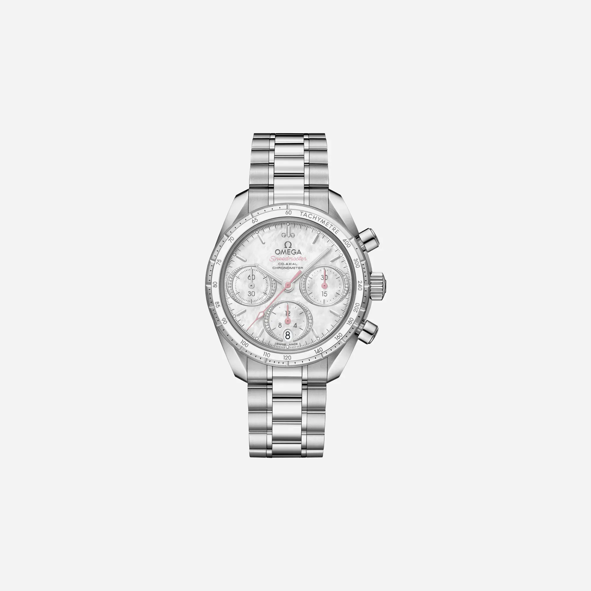 Omega Speedmaster 38 White Dial Steel Strap Watch - 324.30.38.50.55.001