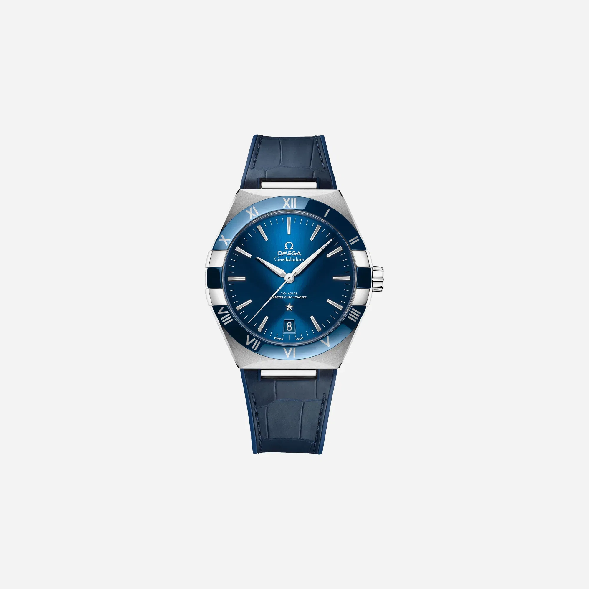 Omega Constellation 131.33.41.21.03.001 Blue Dial Blue Leather Strap Watch