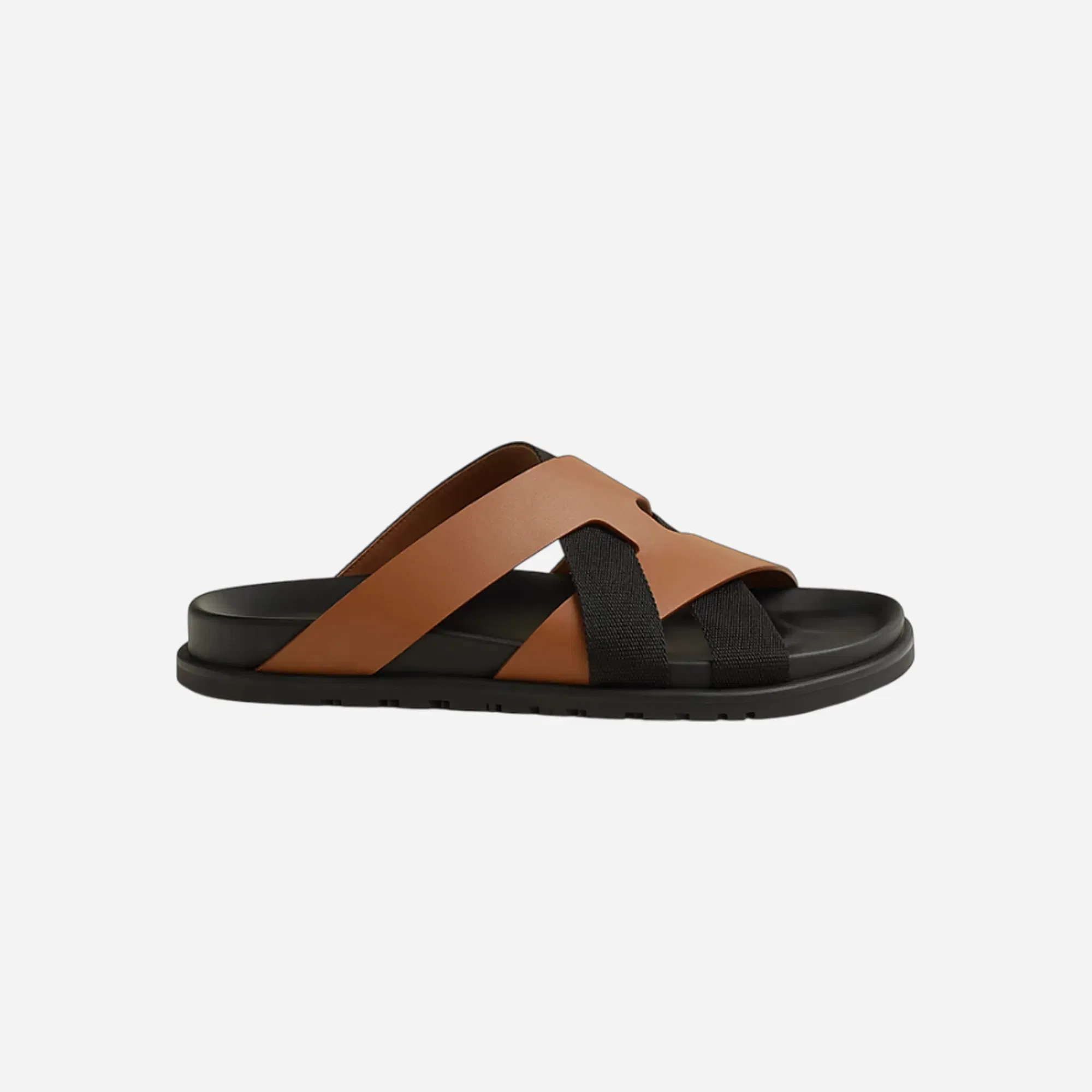 Hermes Kazimir Sandal Naturel / Noir