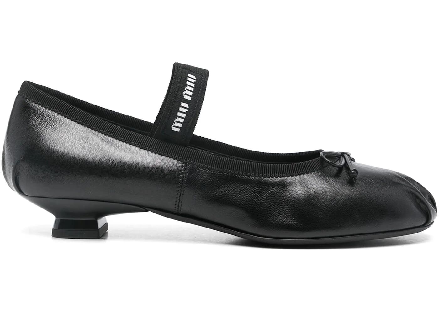 Miu Miu Leather Ballerinas Pumps Black (Women's)