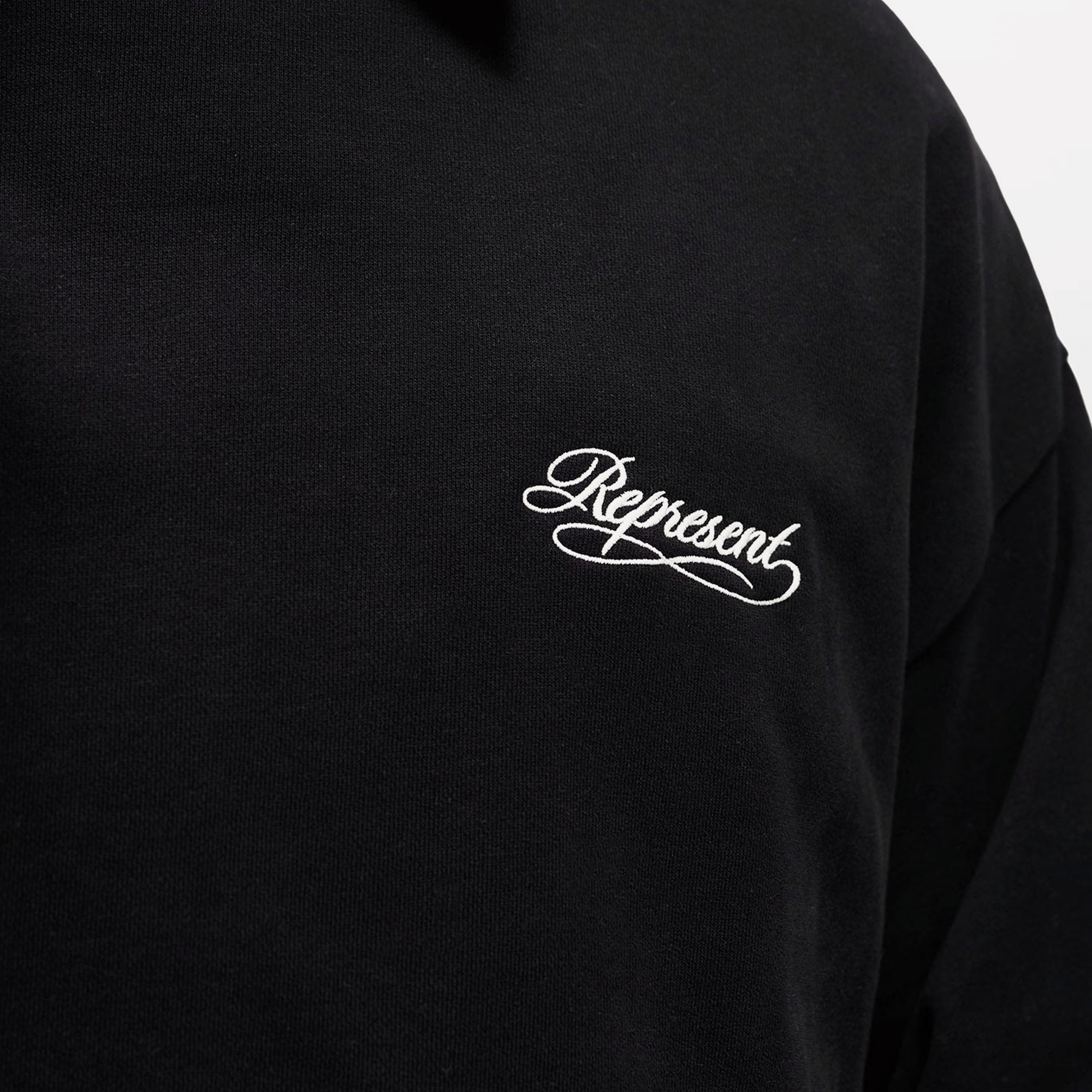 Represent Dual Layer Script Sweater Jet Black SS26