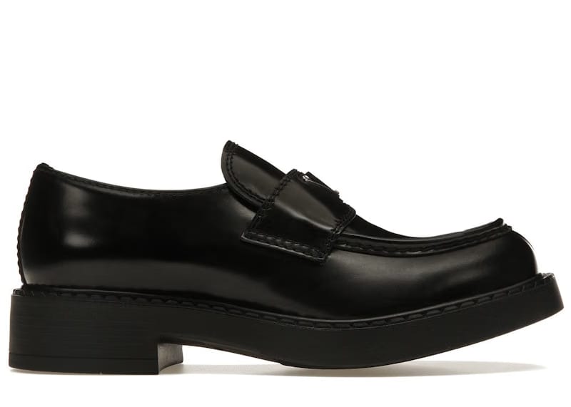 Prada 35mm Loafer Black Brushed Leather