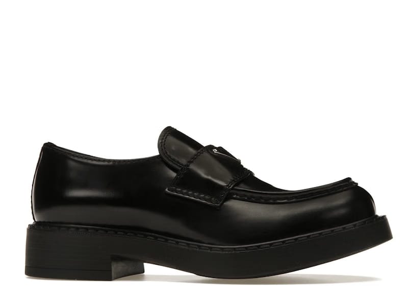 Prada 35mm Loafer Black Brushed Leather
