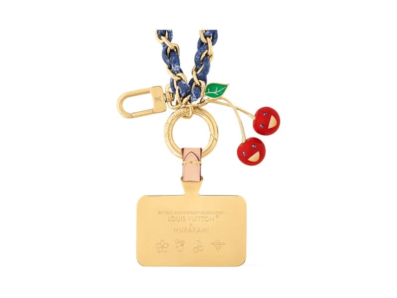 Louis Vuitton x Takashi Murakami Denim Cherry Phone Holder Denim Monogram