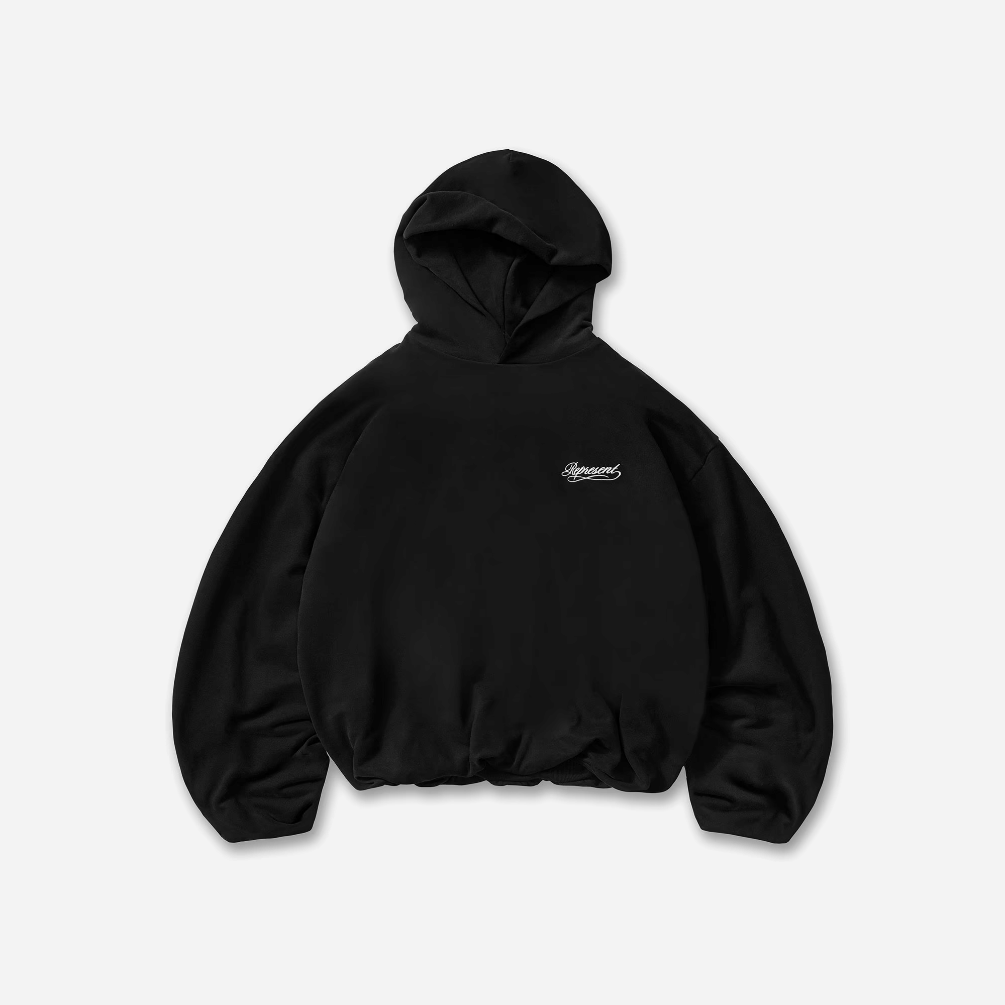 Represent Dual Layer Script Hoodie Jet Black SS26