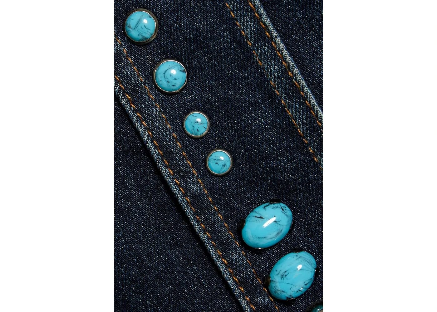 Dolce & Gabbana Studded Denim Jacket Blue