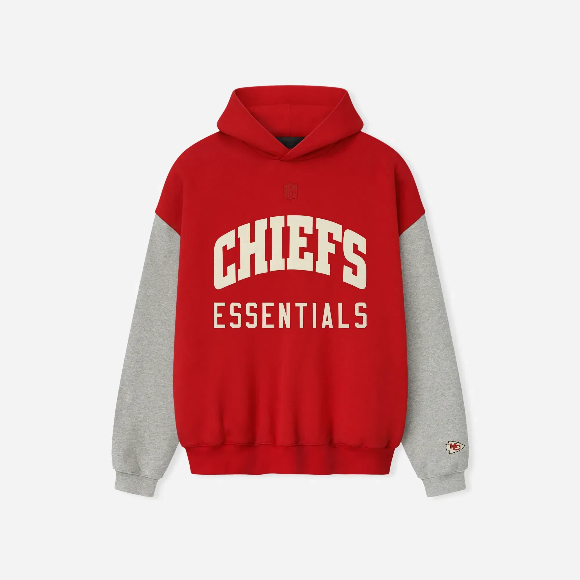 Fear Of God Essentials Chiefs Sport Hoodie Red Concrete Heather