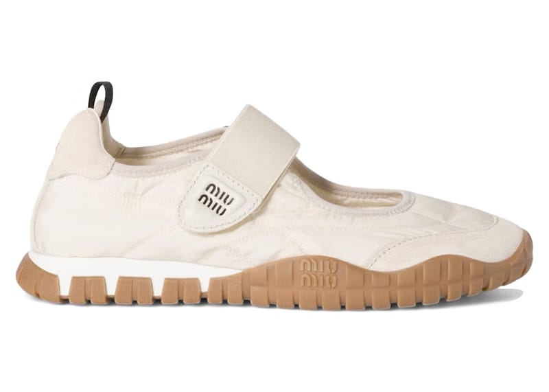 Miu Miu Tyre Ballerinas Ivory (Women's)