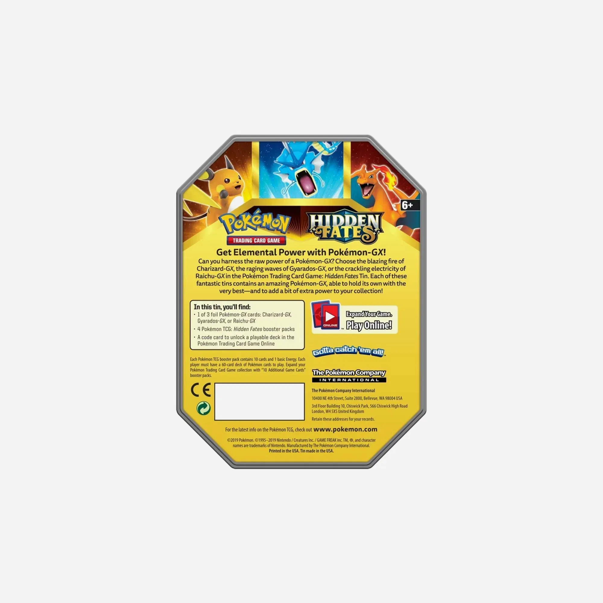 Pokemon TCG Hidden Fates Raichu Tin