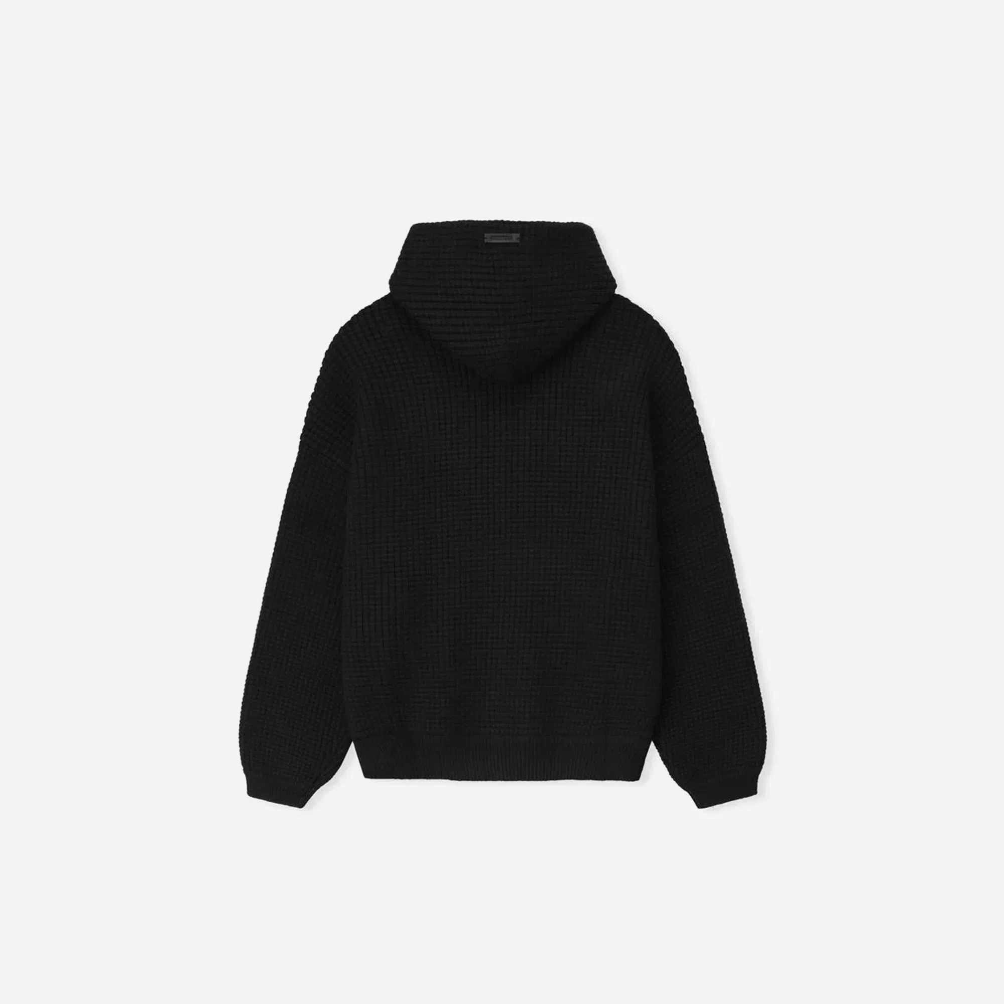 Fear Of God Essentials Heavy Waffle 90s Hoodie Vintage Black