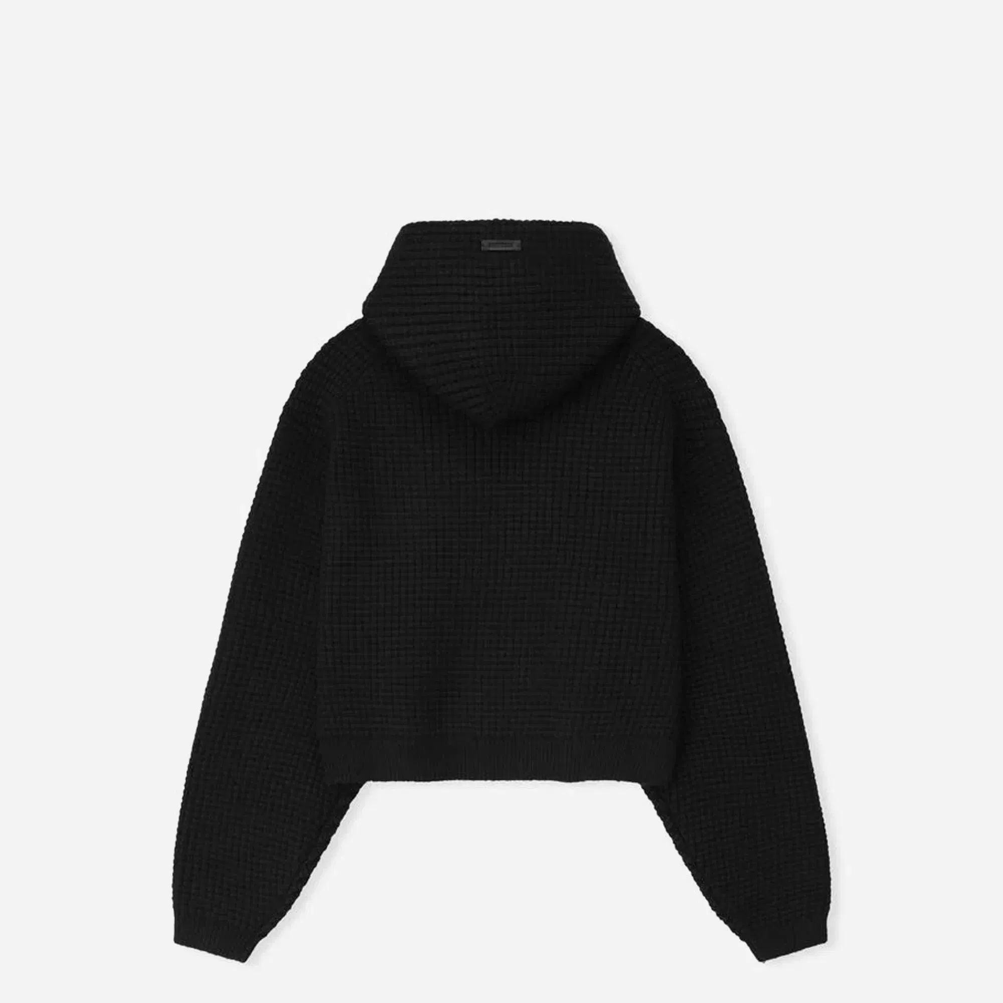 Fear Of God Essentials Womens Heavy Waffle 90s Hoodie Vintage Black