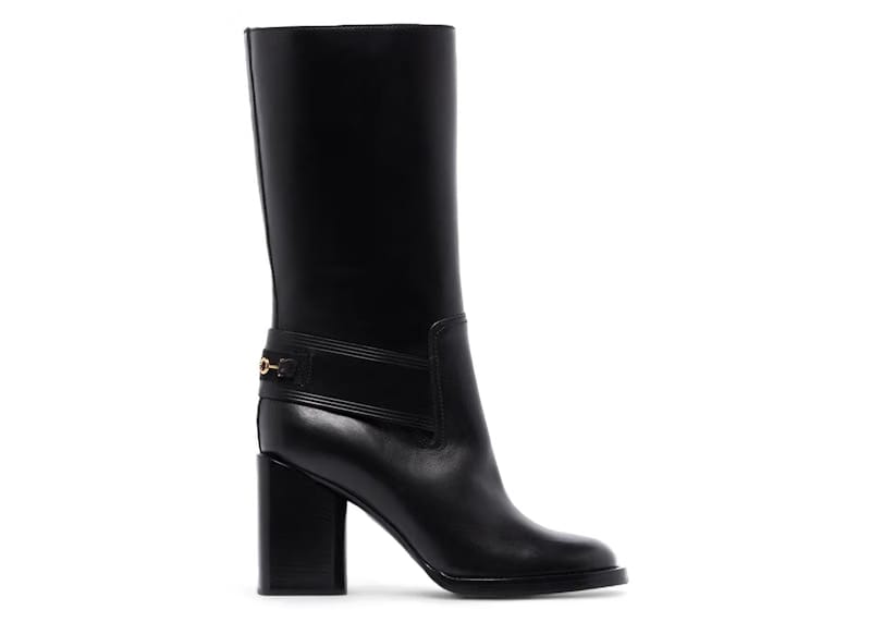 Ferragamo Gancio Horsebit 85mm Boots Black (Women's)