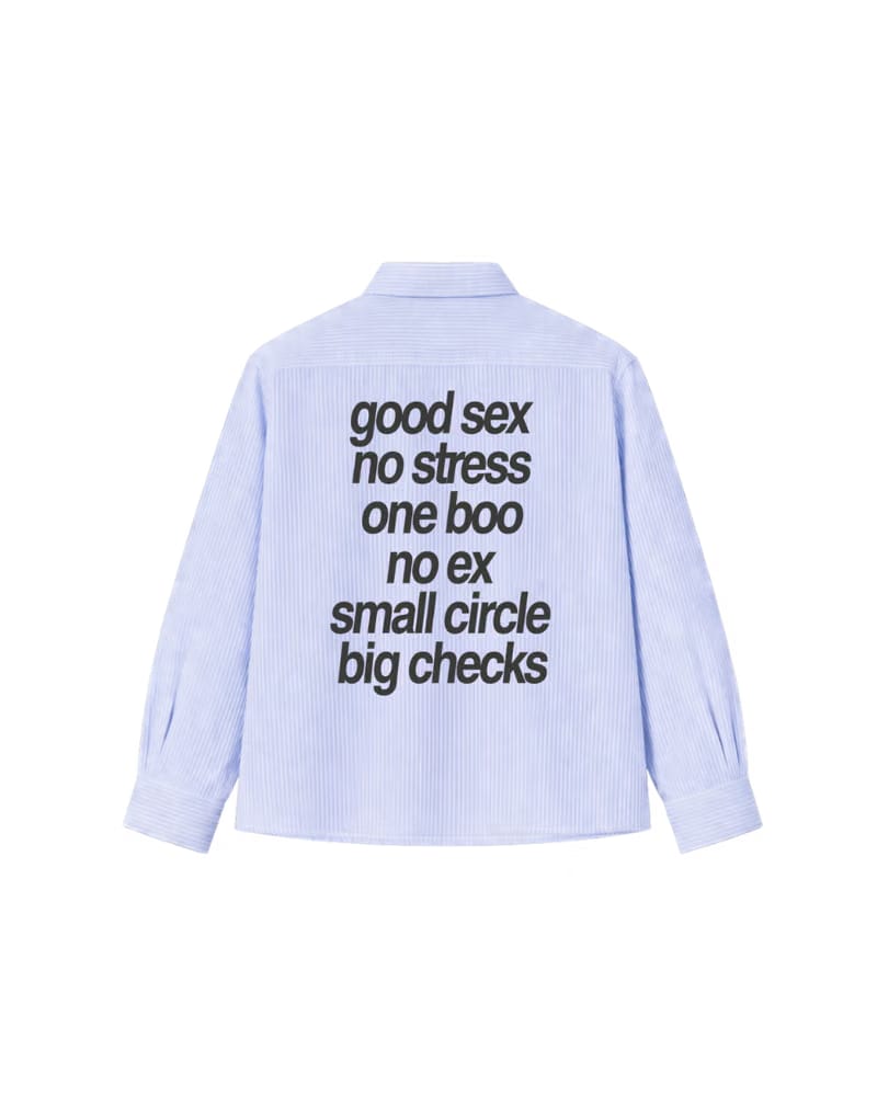 NO STRESS CLUB STRIPED SHIRT - SKY BLUE